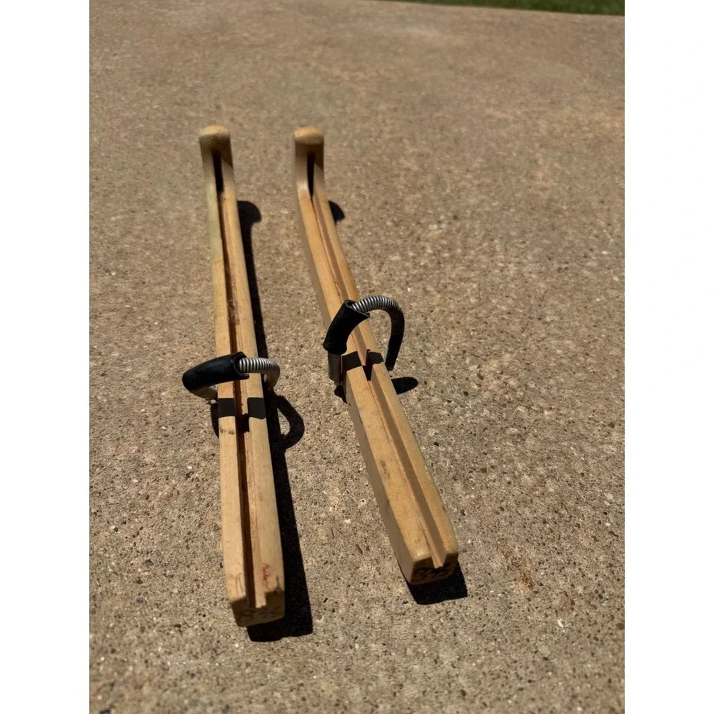 Vintage Wooden Ice Skate Blade Covers Guards. Total Length 12 in. Long - Picture 5 of 10